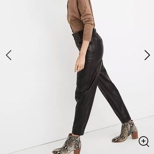 NWOT Madewell Vegan Leather Pull-On Paperbag Pants